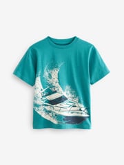 Yellow/ Blue Summer Transport Graphic Relaxed Fit Short Sleeve T-Shirts 3 Pack (3-16yrs) - Image 2 of 5