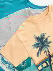 Yellow/ Blue Summer Transport Graphic Relaxed Fit Short Sleeve T-Shirts 3 Pack (3-16yrs) - Image 5 of 5