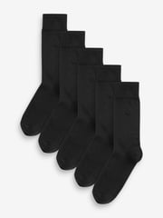 Black Logo 5 Pack Embroidered Lasting Fresh Socks - Image 2 of 4