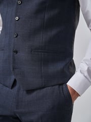 Mid Blue Check Suit Waistcoat - Image 5 of 8