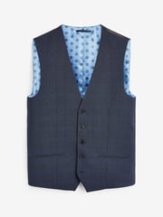 Mid Blue Check Suit Waistcoat - Image 6 of 8