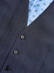 Mid Blue Check Suit Waistcoat - Image 7 of 8