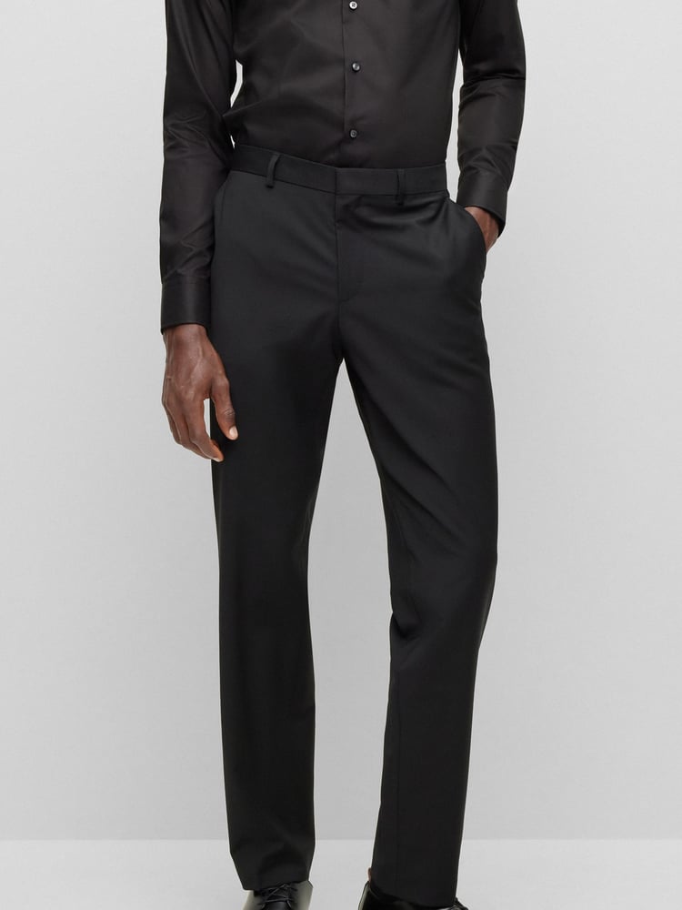 BOSS Black BOSS Leon Wool Blend Regular Fit Suit Trousers - Image 1 of 6