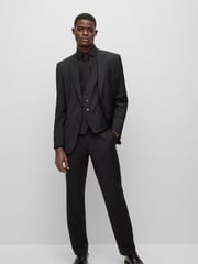 BOSS Black BOSS Leon Wool Blend Regular Fit Suit Trousers - Image 3 of 6