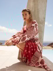 Red Summer Maxi Kaftan Dress - Image 2 of 6
