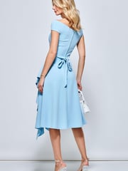 Jolie Moi Light Blue Desiree Frill Fit & Flare Dress - Image 2 of 5
