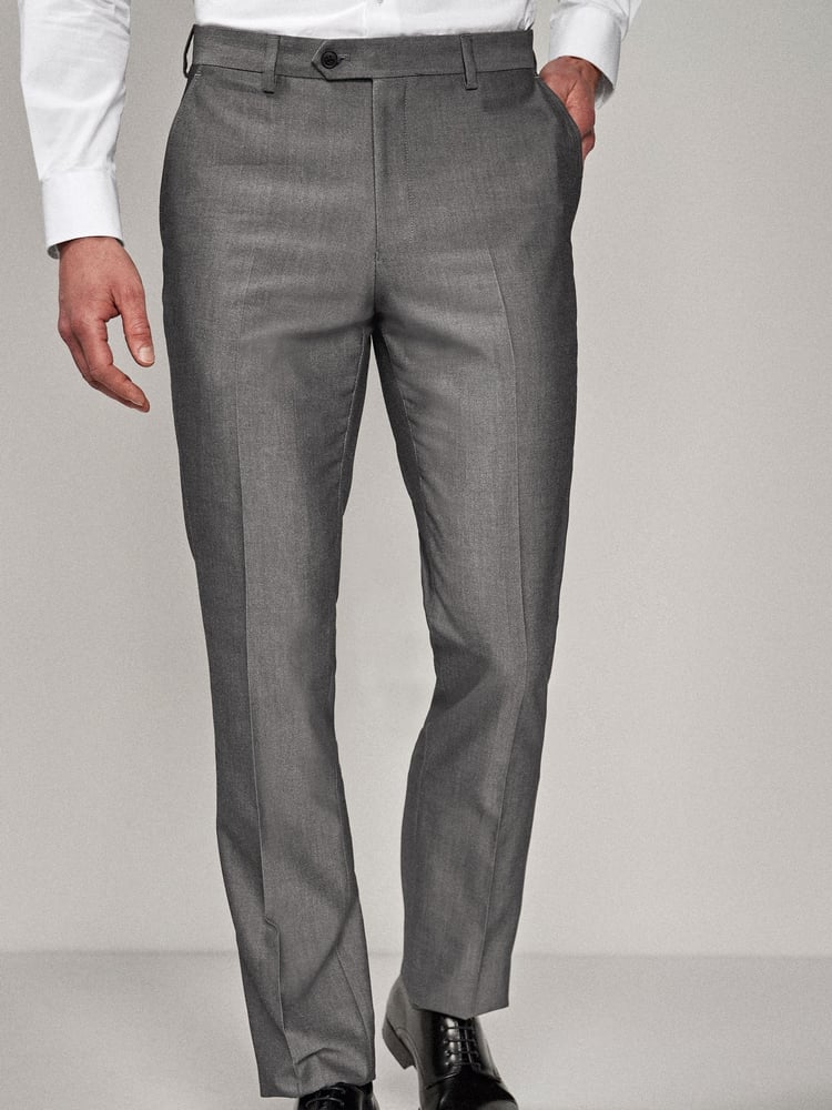 Light Grey Tailored Fit Suit Trousers - Image 1 of 5