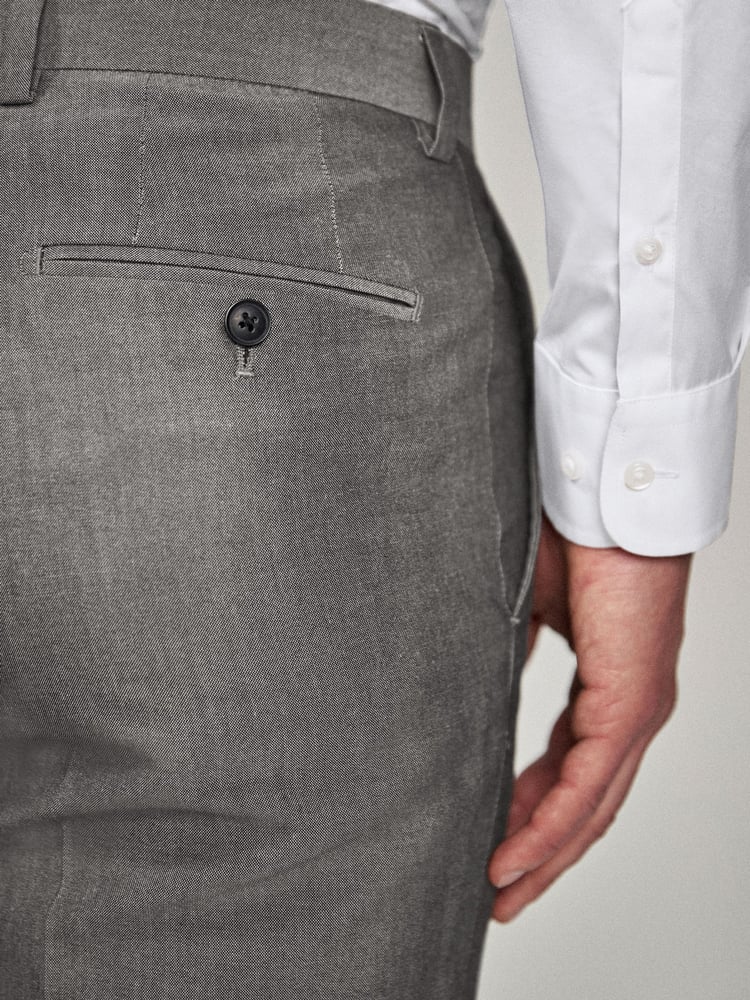 Light Grey Tailored Fit Suit Trousers - Image 5 of 5