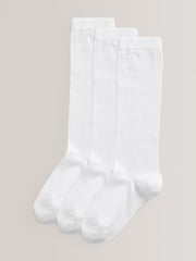 White Heart 3 Pack Cotton Rich Knee High Socks - Image 1 of 2