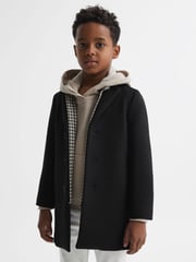 Reiss Black Gable 13-14 yrs Single Breasted Overcoat - Image 2 of 7