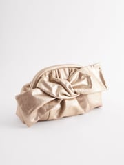 Gold Leather Bow Clutch Bag - Image 5 of 9