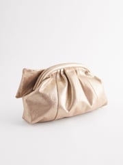 Gold Leather Bow Clutch Bag - Image 6 of 9