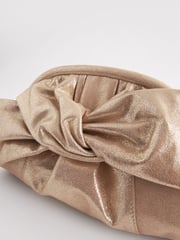 Gold Leather Bow Clutch Bag - Image 8 of 9