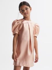 Reiss Pink Lexi 9-14 yrs Metallic Puff Sleeve Dress - Image 3 of 6
