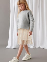 Mint Velvet Grey Star Jumper and Mesh Dress Set - Image 2 of 12