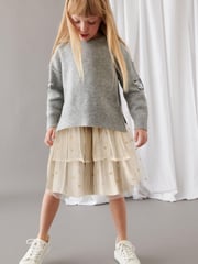 Mint Velvet Grey Star Jumper and Mesh Dress Set - Image 3 of 12