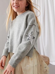 Mint Velvet Grey Star Jumper and Mesh Dress Set - Image 4 of 12
