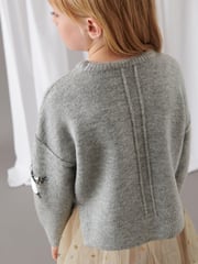 Mint Velvet Grey Star Jumper and Mesh Dress Set - Image 5 of 12