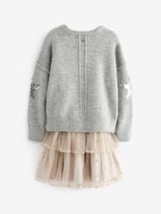 Mint Velvet Grey Star Jumper and Mesh Dress Set - Image 9 of 12