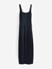 Navy Blue Square Neck Bridesmaid Maxi Dress - Image 6 of 7