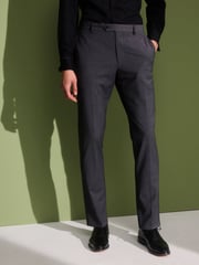Charcoal Grey Skinny Check Suit Trousers - Image 3 of 9
