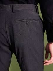 Charcoal Grey Skinny Check Suit Trousers - Image 4 of 9