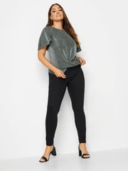 M&Co Silver M&Co Angel Sleeve Shimmer Wrap Blouse - Image 2 of 4
