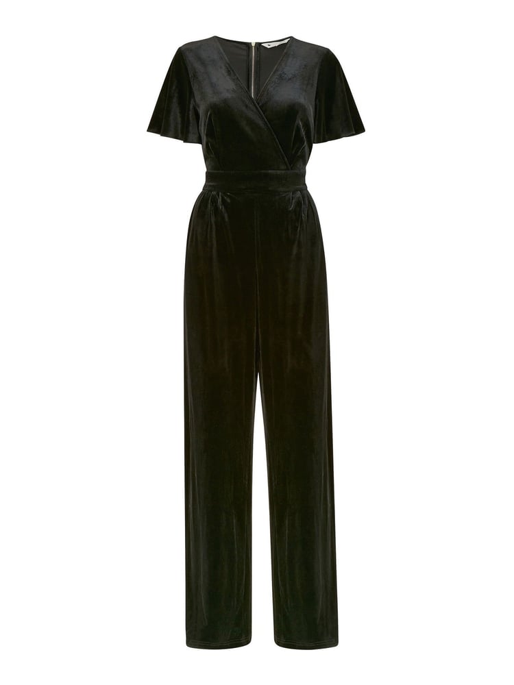 Yumi Black Jumpsuit With Angel Sleeves - Image 4 of 4