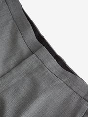 Light Grey Slim Fit Textured Wool Suit Trousers - Image 5 of 8