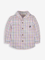 JoJo Maman Bébé Blue Boys' Check Shirt - Image 1 of 3