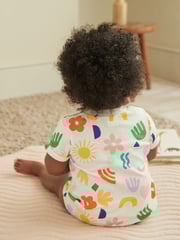 Multi Bright Print Baby T-Shirt Rompers 3 Pack - Image 2 of 12
