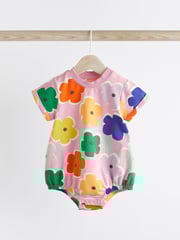 Multi Bright Print Baby T-Shirt Rompers 3 Pack - Image 5 of 12