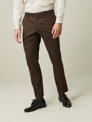 Brown Slim Fit Wool Blend Suit Trousers - Image 1 of 10