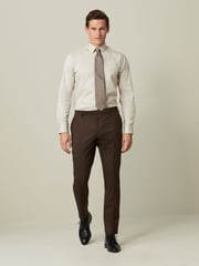 Brown Slim Fit Wool Blend Suit Trousers - Image 2 of 10
