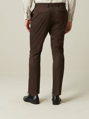 Brown Slim Fit Wool Blend Suit Trousers - Image 3 of 10