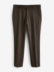 Brown Slim Fit Wool Blend Suit Trousers - Image 7 of 10