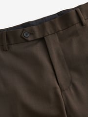 Brown Slim Fit Wool Blend Suit Trousers - Image 8 of 10