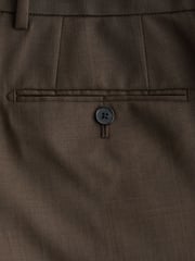 Brown Slim Fit Wool Blend Suit Trousers - Image 9 of 10