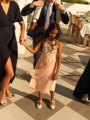Navy Blue Wrap Front Bridesmaid Maxi Dress - Image 7 of 10