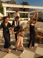 Navy Blue Wrap Front Bridesmaid Maxi Dress - Image 8 of 10