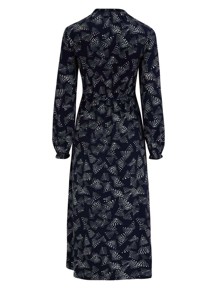 Pour Moi Blue Bridget Slinky Jersey Long Sleeve Midi Dress - Image 4 of 4