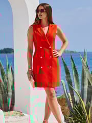 Sosandar Red Sleeveless Blazer Dress - Image 1 of 5