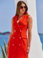 Sosandar Red Sleeveless Blazer Dress - Image 4 of 5