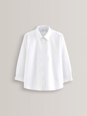 White Plus Fit 2 Pack Long Sleeve Formal School Shirts (3-18yrs) - Image 2 of 8