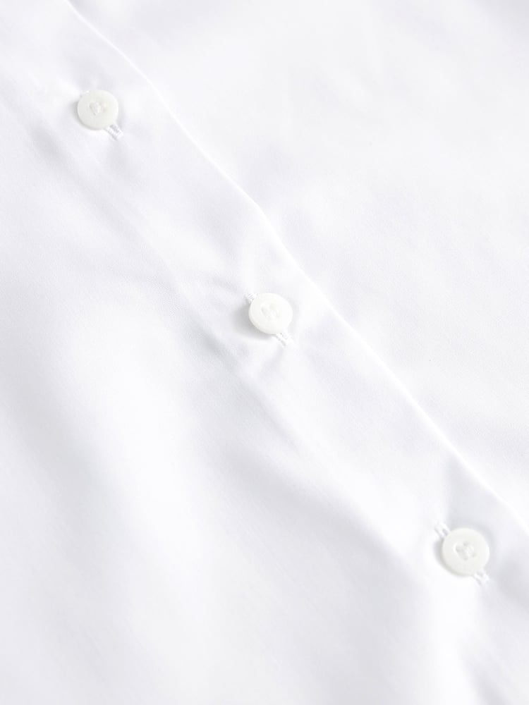 White Plus Fit 2 Pack Long Sleeve Formal School Shirts (3-18yrs) - Image 8 of 8