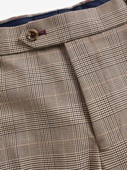Taupe Slim Skinny Fit Check Suit: Trousers - Image 2 of 10