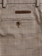 Taupe Slim Skinny Fit Check Suit: Trousers - Image 3 of 10