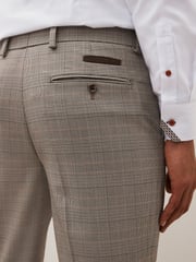 Taupe Slim Skinny Fit Check Suit: Trousers - Image 7 of 10