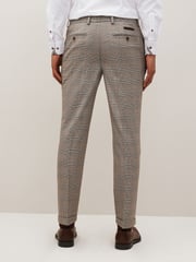 Taupe Slim Skinny Fit Check Suit: Trousers - Image 9 of 10
