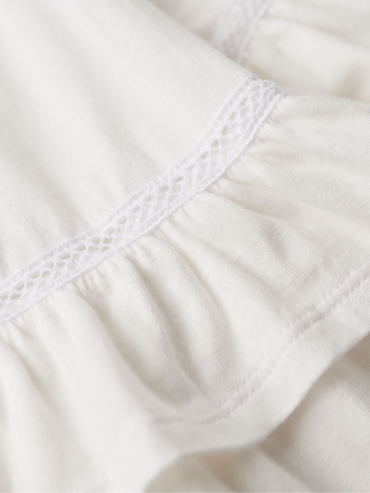Superdry White 50s Lace Bandeau Mini 100% Cotton Dress - Image 5 of 5